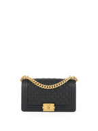 Chanel Black Matte Lambskin Medium Boy Bag GHW