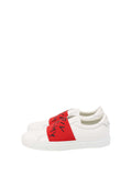 Givenchy White & Red Urban Street Low Logo Elastic Sneaker.