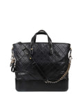 Chanel Black Gabrielle Top Handle Top Gold And Silver