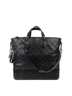 Chanel Black Gabrielle Top Handle Top Gold And Silver