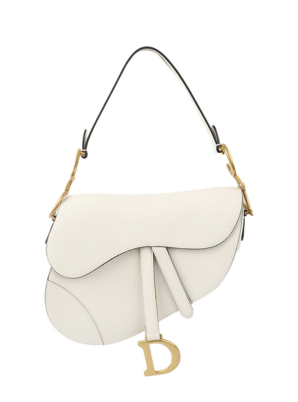 Dior White Saddle Bag.