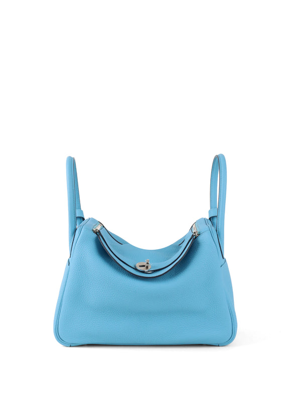 Hermes Lindy 30 P3 Bleu du Nord Clemence Leather Stamp D