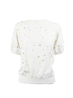 Chanel White Bubble Short Sleeve Top.