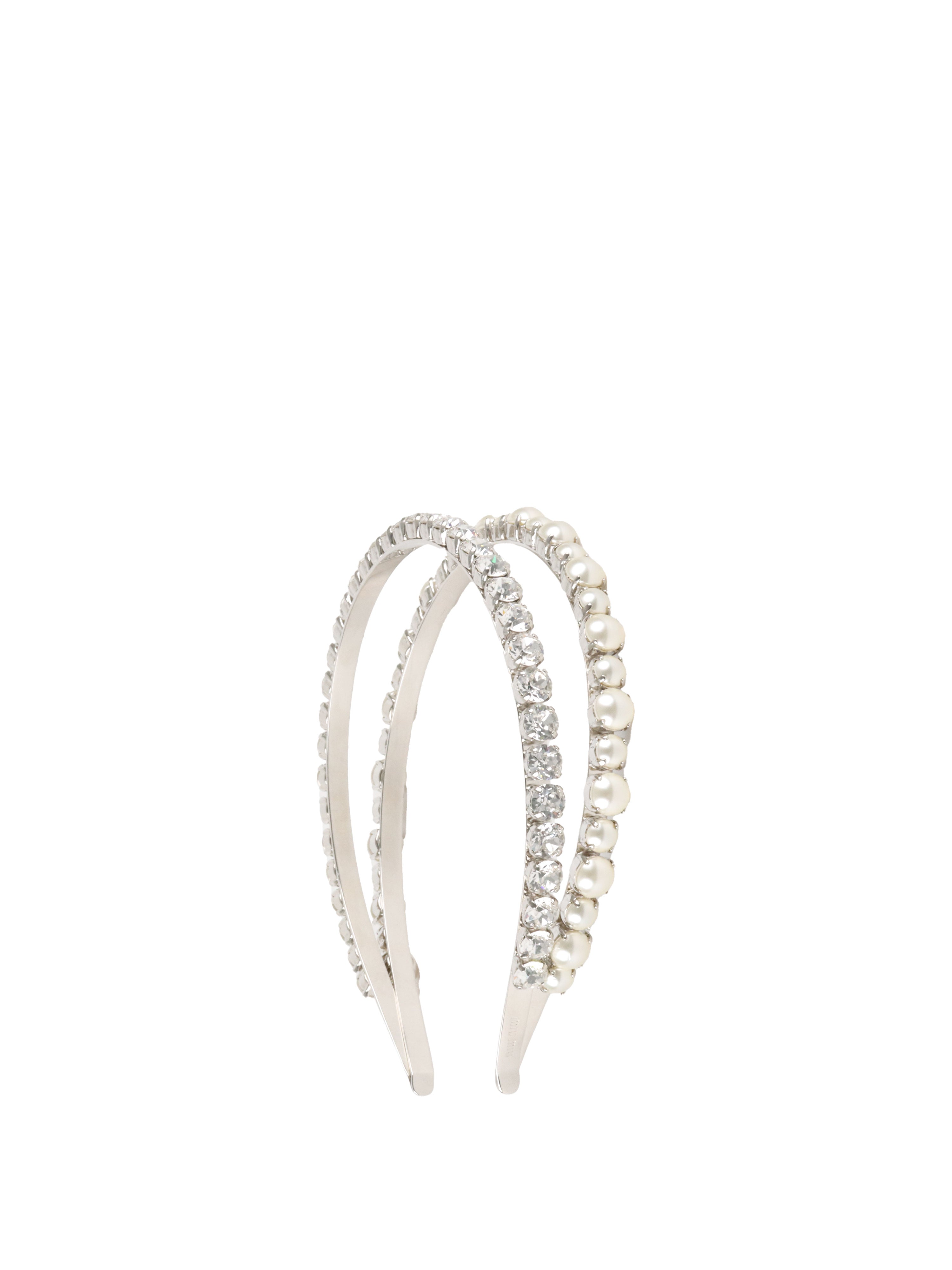 Miu Miu Resin Pearl and Crystal Double Headband