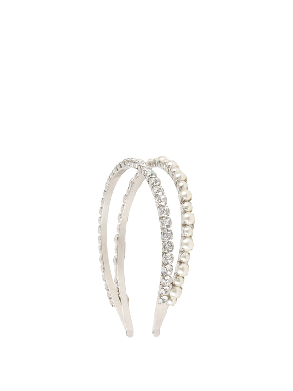 Miu Miu Resin Pearl and Crystal Double Headband