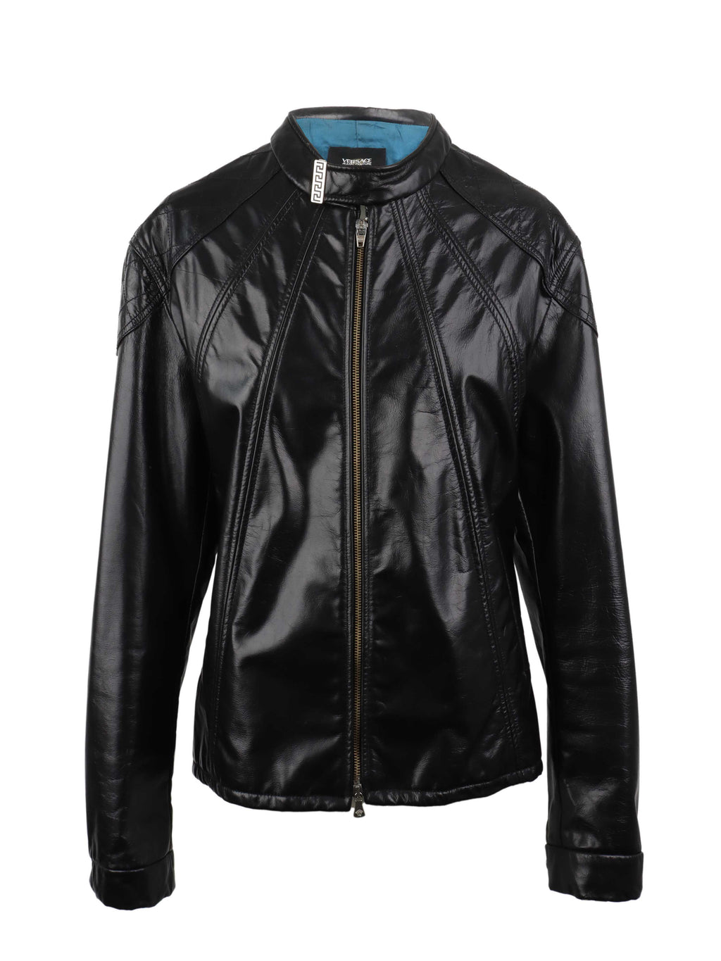 Versace Black Men's Leather Jacket.