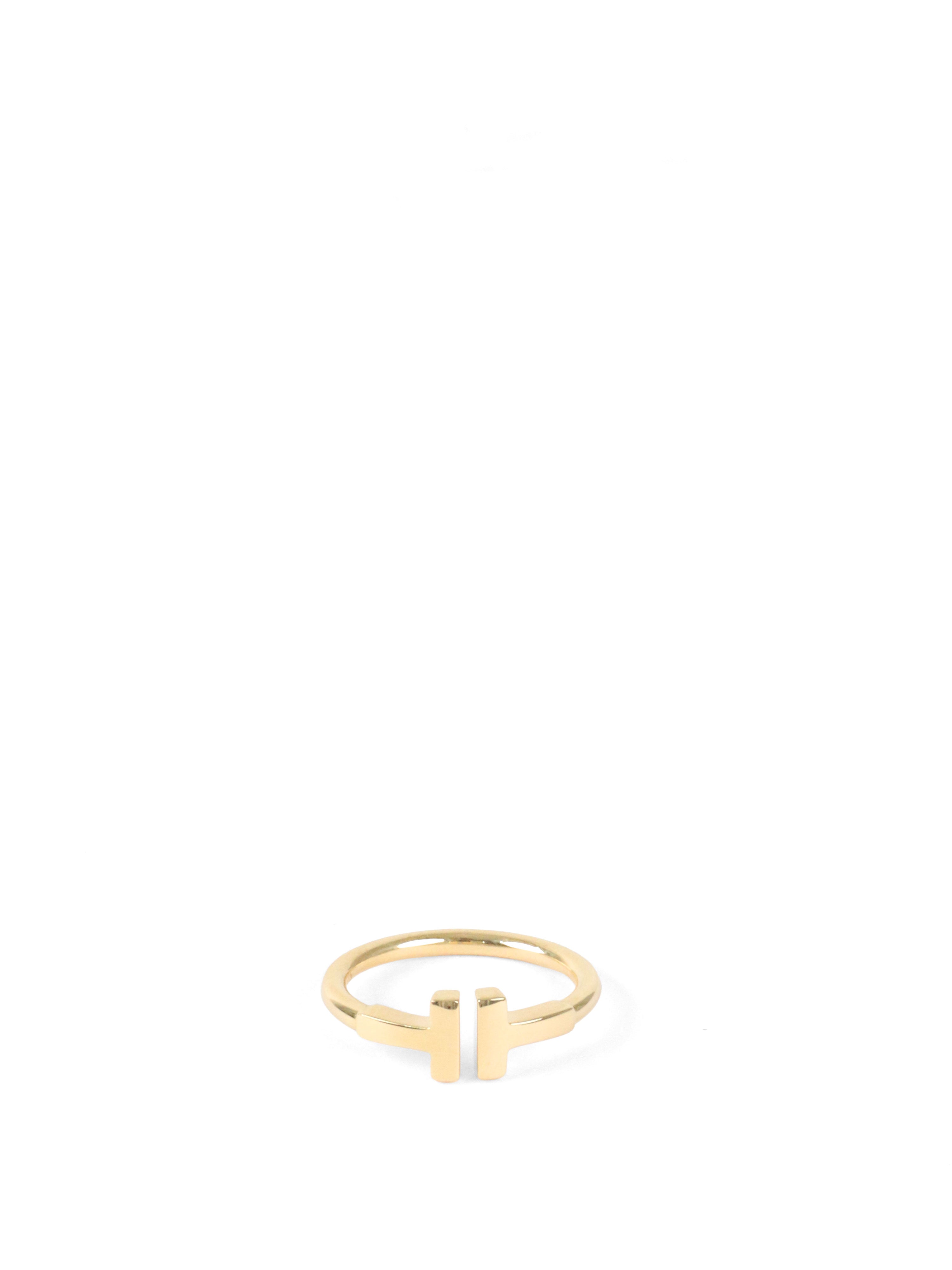 Tiffany & Co Yellow Gold T Wire Ring size 5