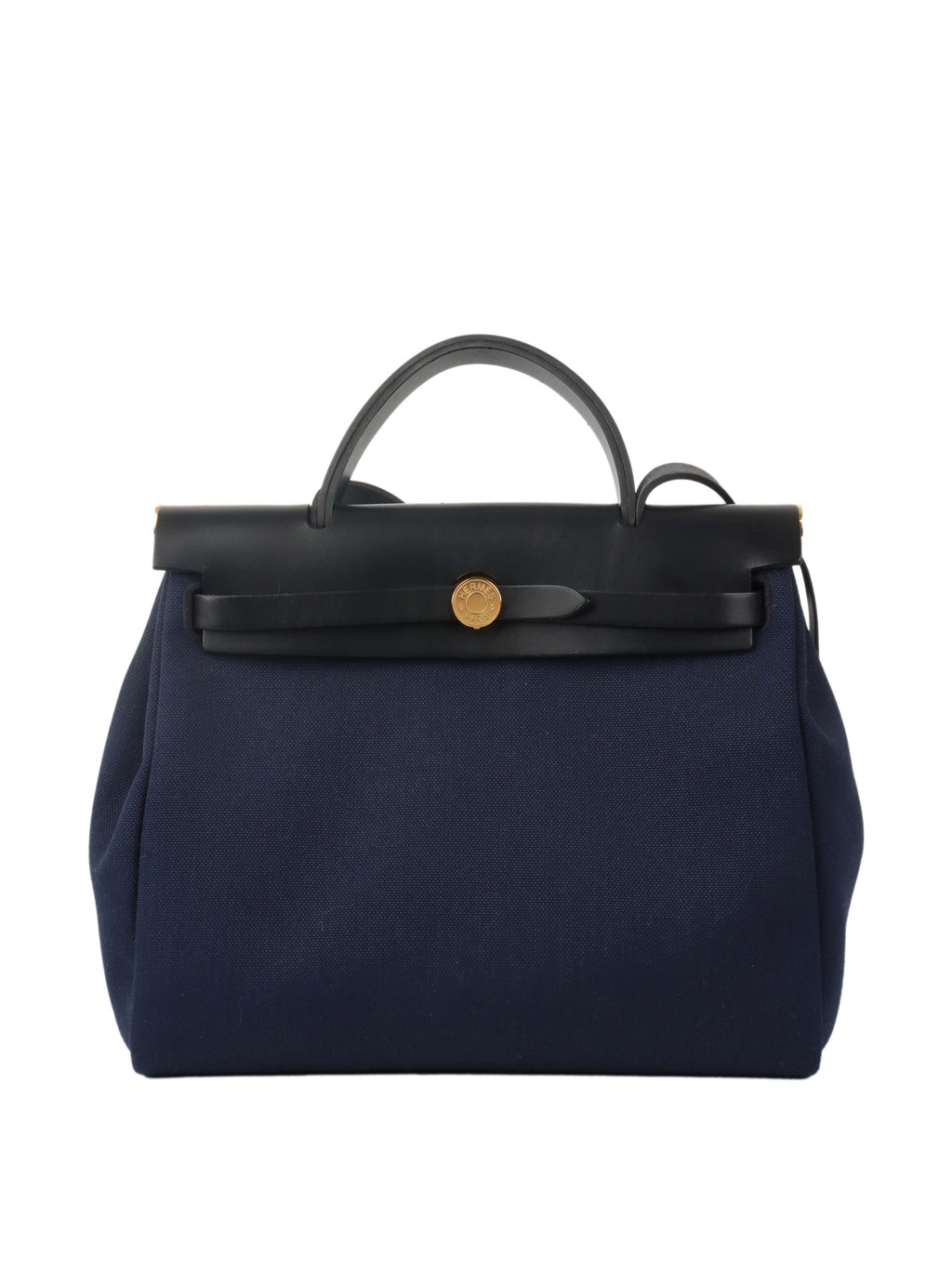 Hermes Herbag Zip 31 Bleu Marine/Noir.