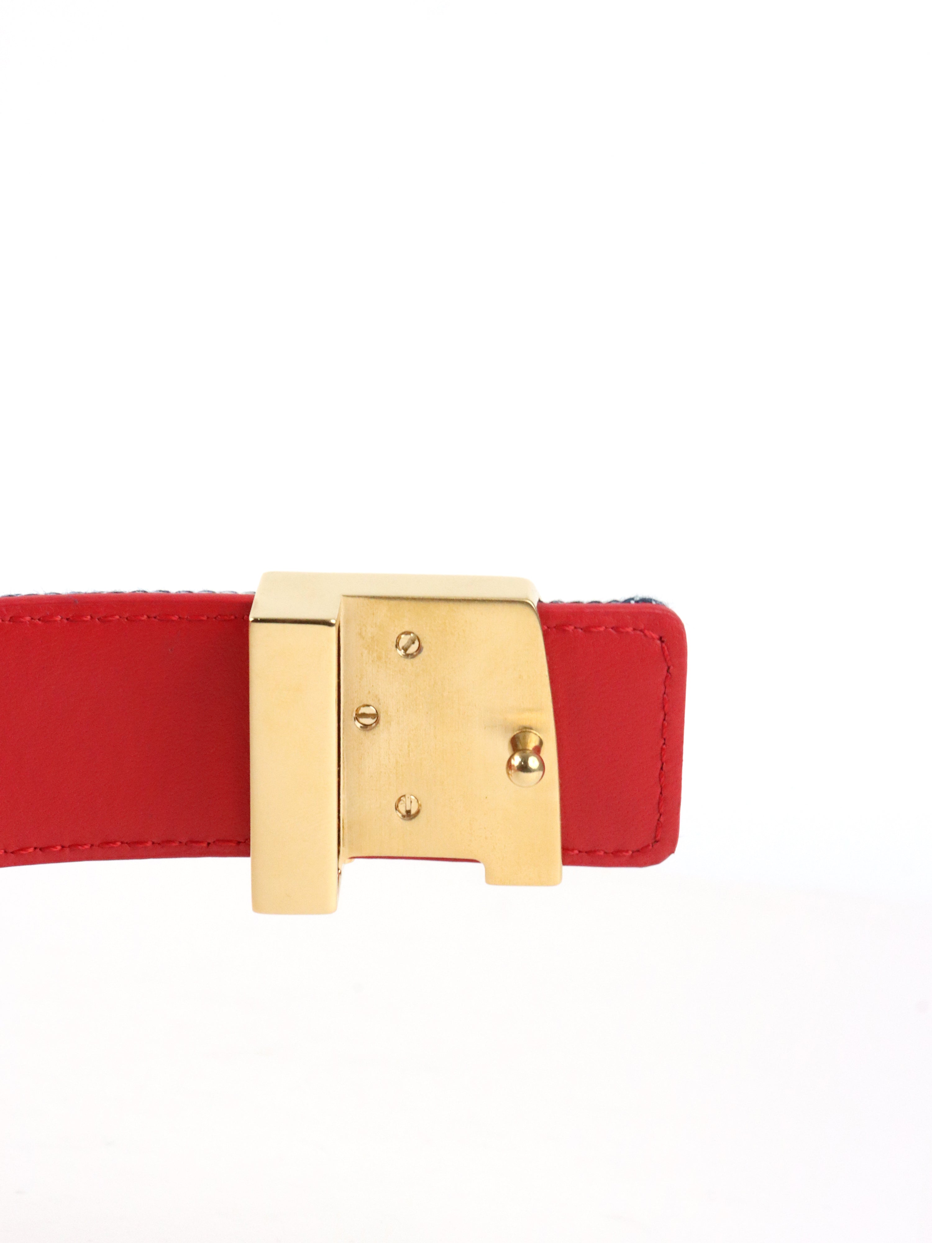 Louis Vuitton Denim LV Iconic Belt Damier & Monogram Patchwork Belt size 90