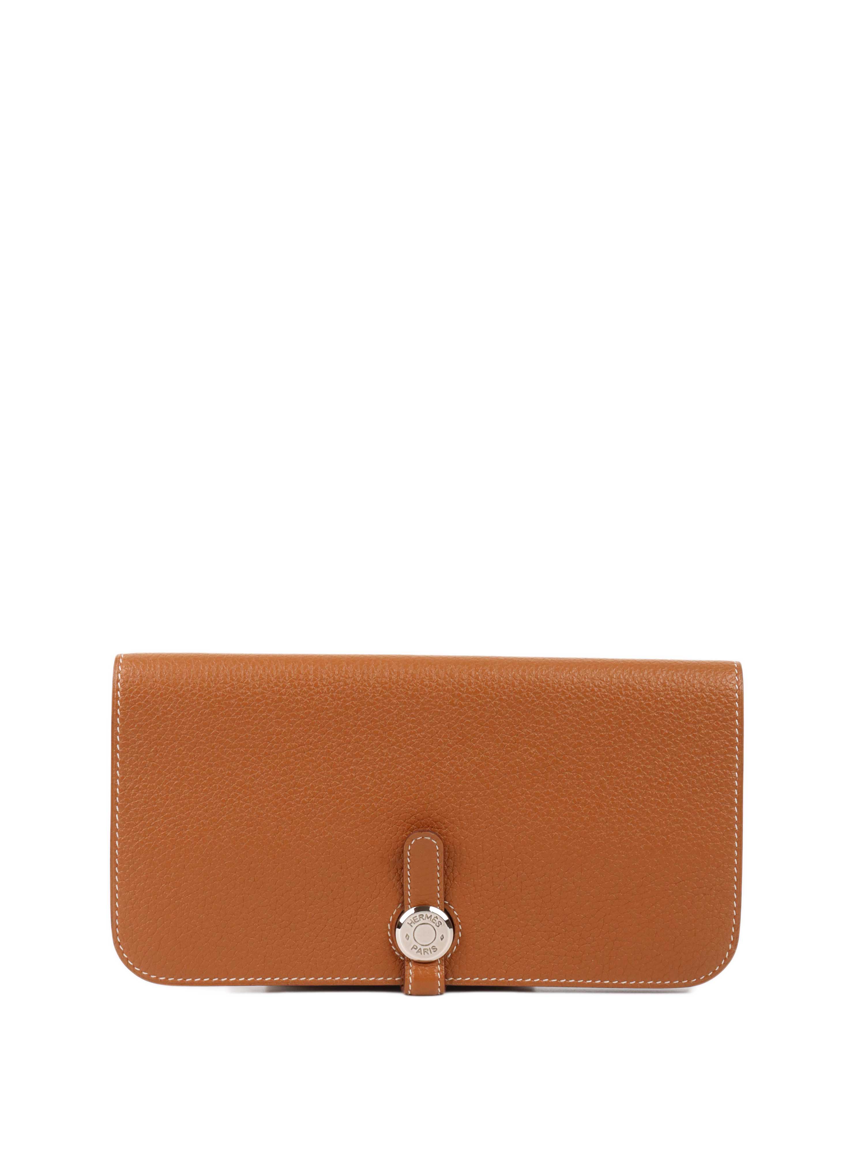 Hermes Tan Dogon Long Wallet.