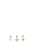 Louis Vuitton Set of 3 Love Letters Crystals Two Tone Earrings