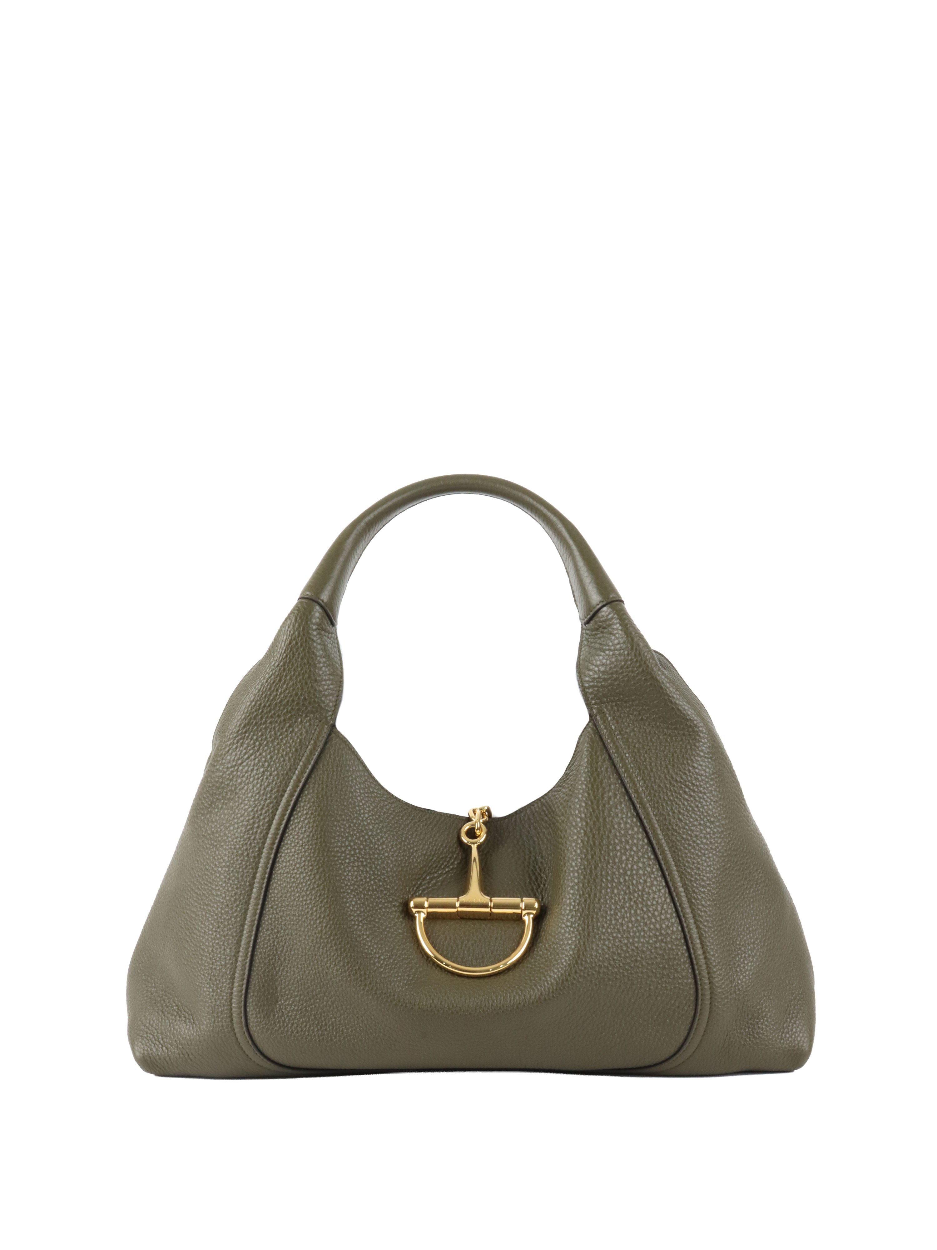 Gucci Forest Green Softbit Maxi Shoulder Bag.