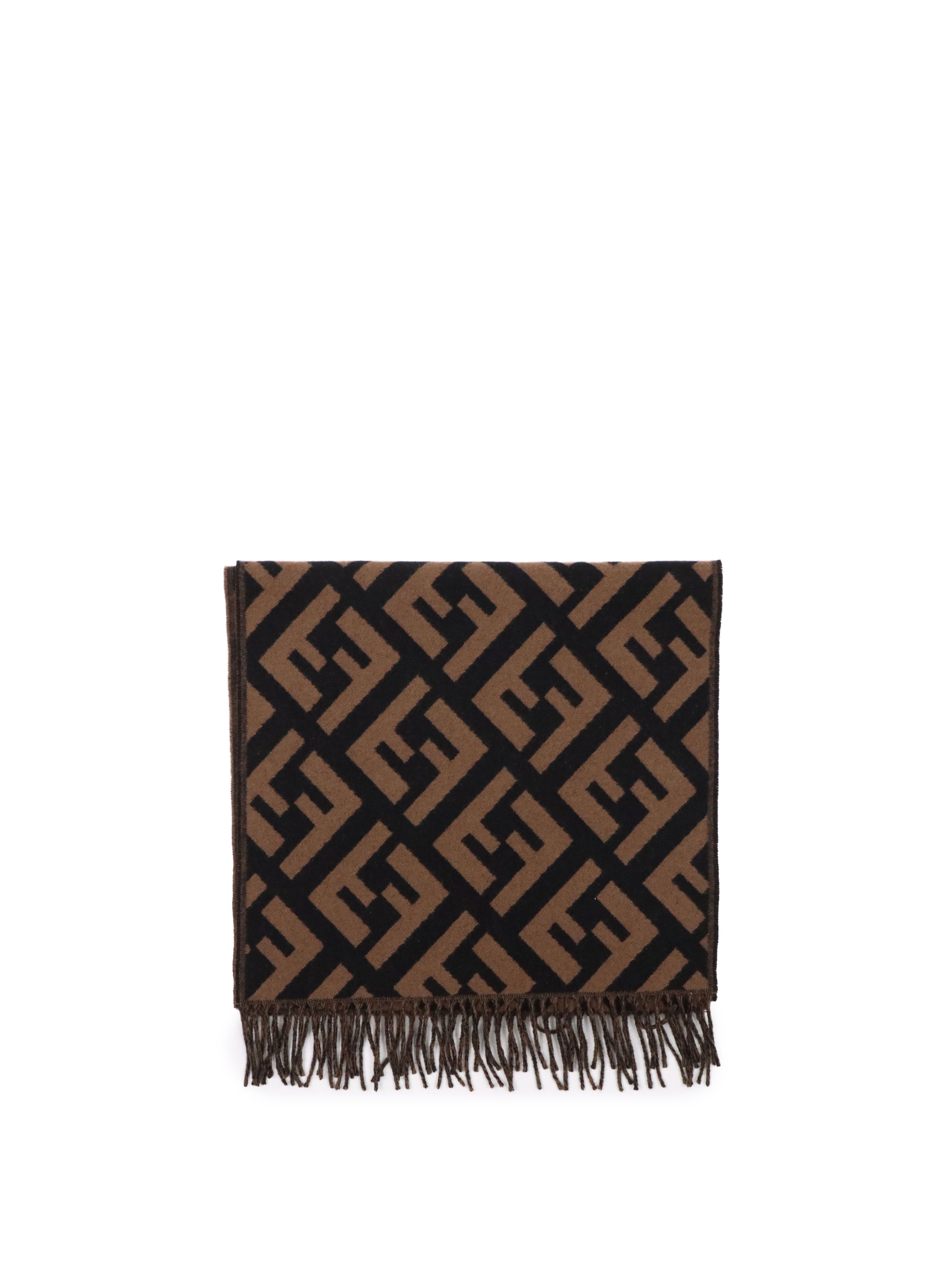 Fendi Brown Woven Scarf