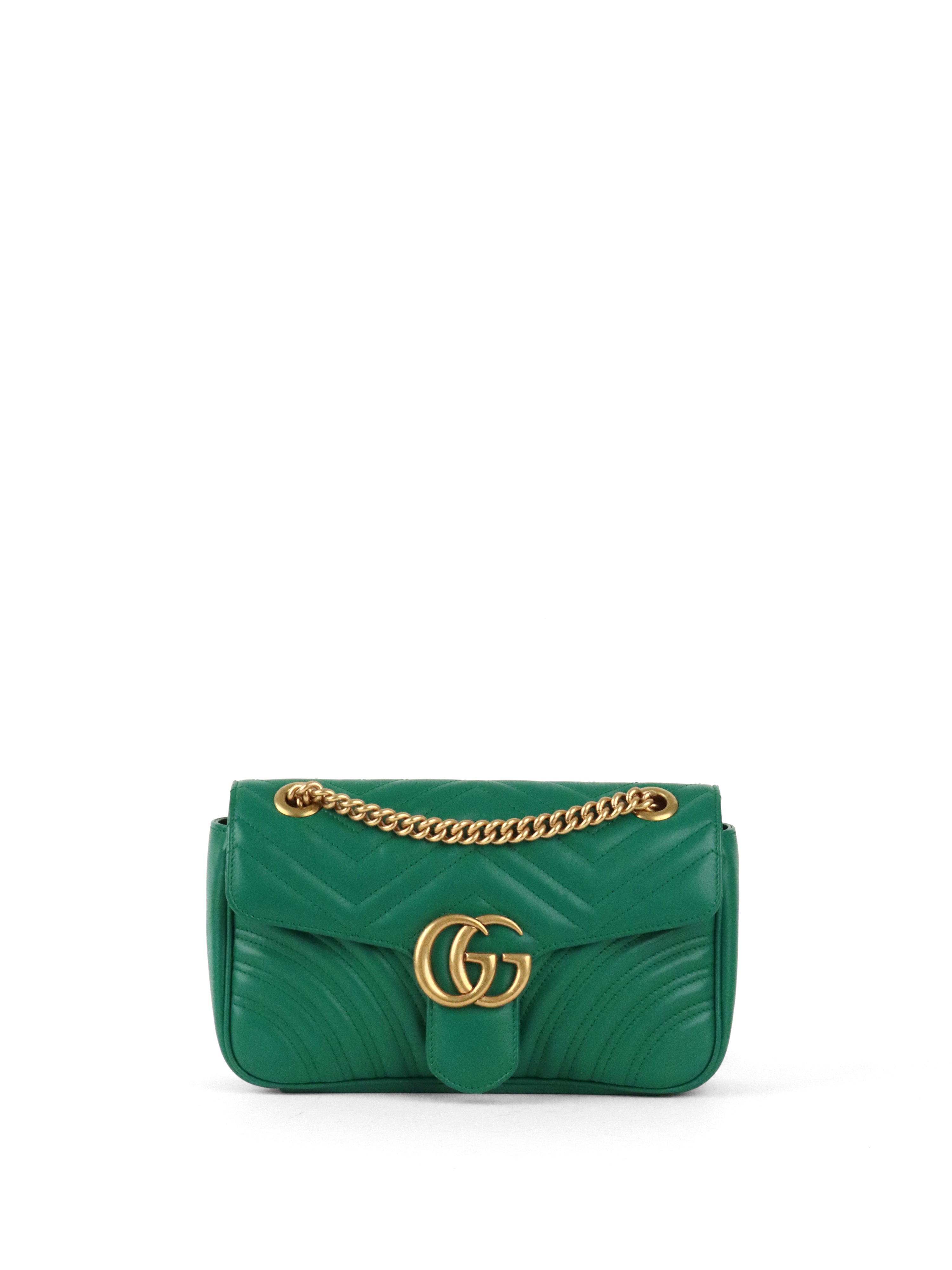 Gucci Medium Green GG Marmont Shoulder Bag