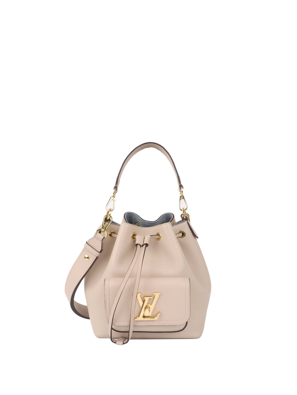 Louis Vuitton Beige Lockme Bucket Bag.