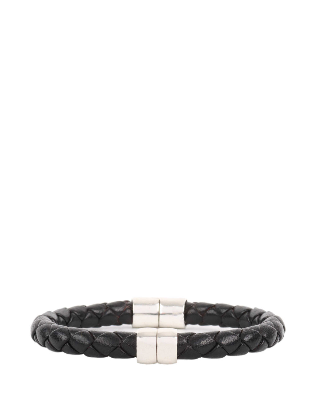 Bottega Veneta Black Knot Leather Bracelet.