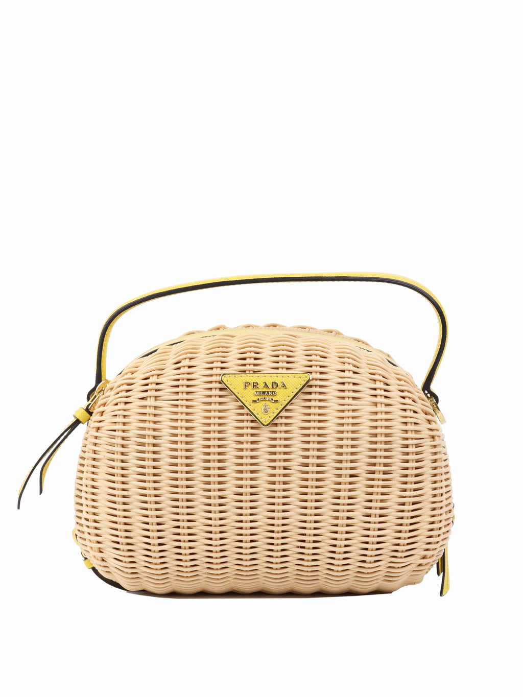 Prada Odette Yellow Wicker Bag.