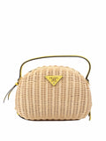 Prada Odette Yellow Wicker Bag.