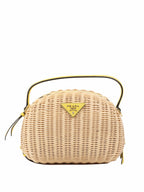 Prada Odette Yellow Wicker Bag.