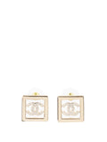 Chanel Gold Square Earrings.