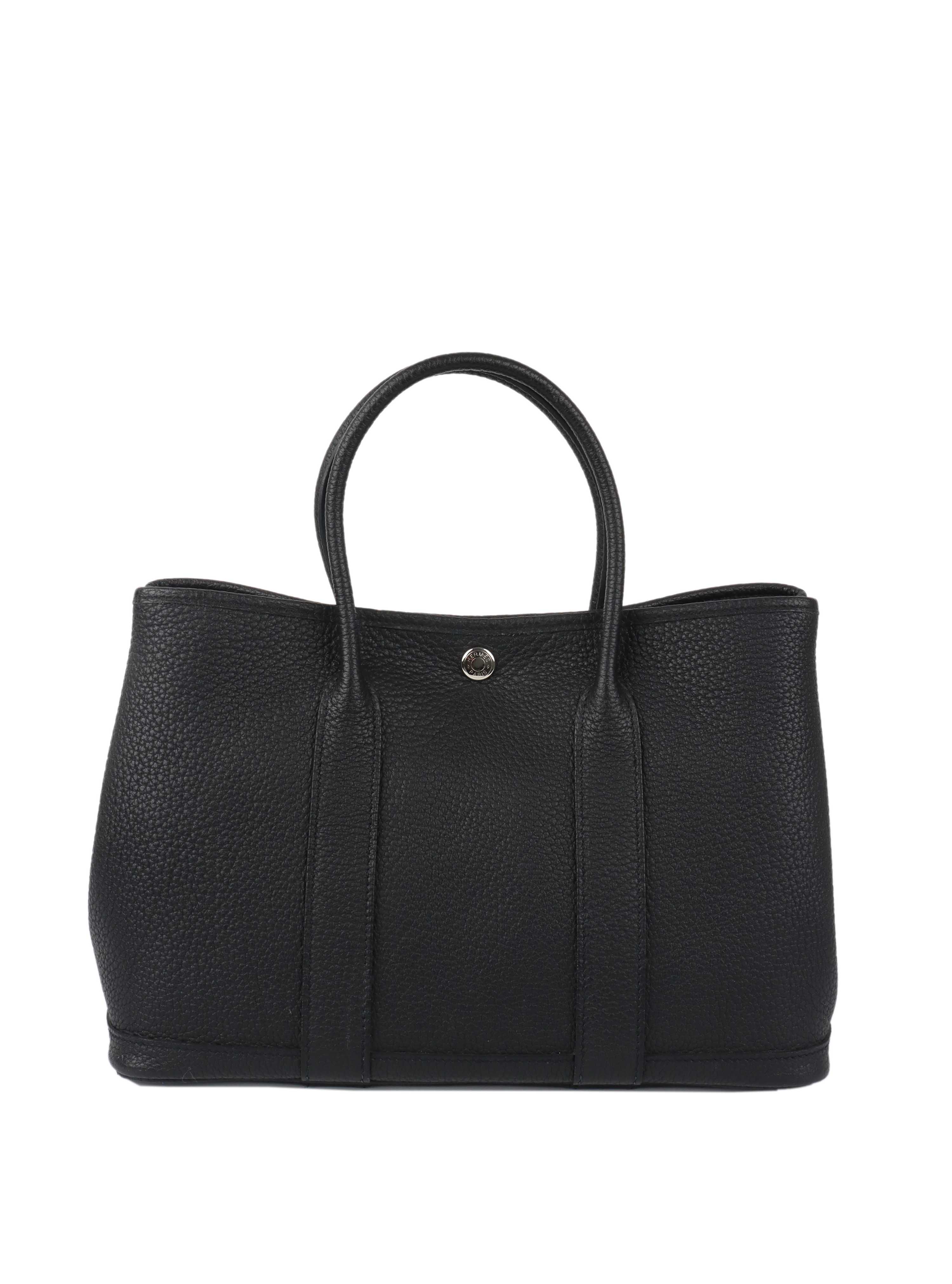 Hermes Black Garden Party 30 Bag.