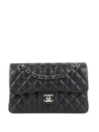 Chanel Small Black Iridescent Caviar Classic Flap SHW.
