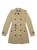 Burberry Long Trench Coat in Tan.