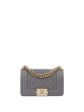 Chanel Small Caviar Grey Boy Bag LGHW
