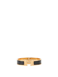 Hermes Black Clic H Bracelet in Gold