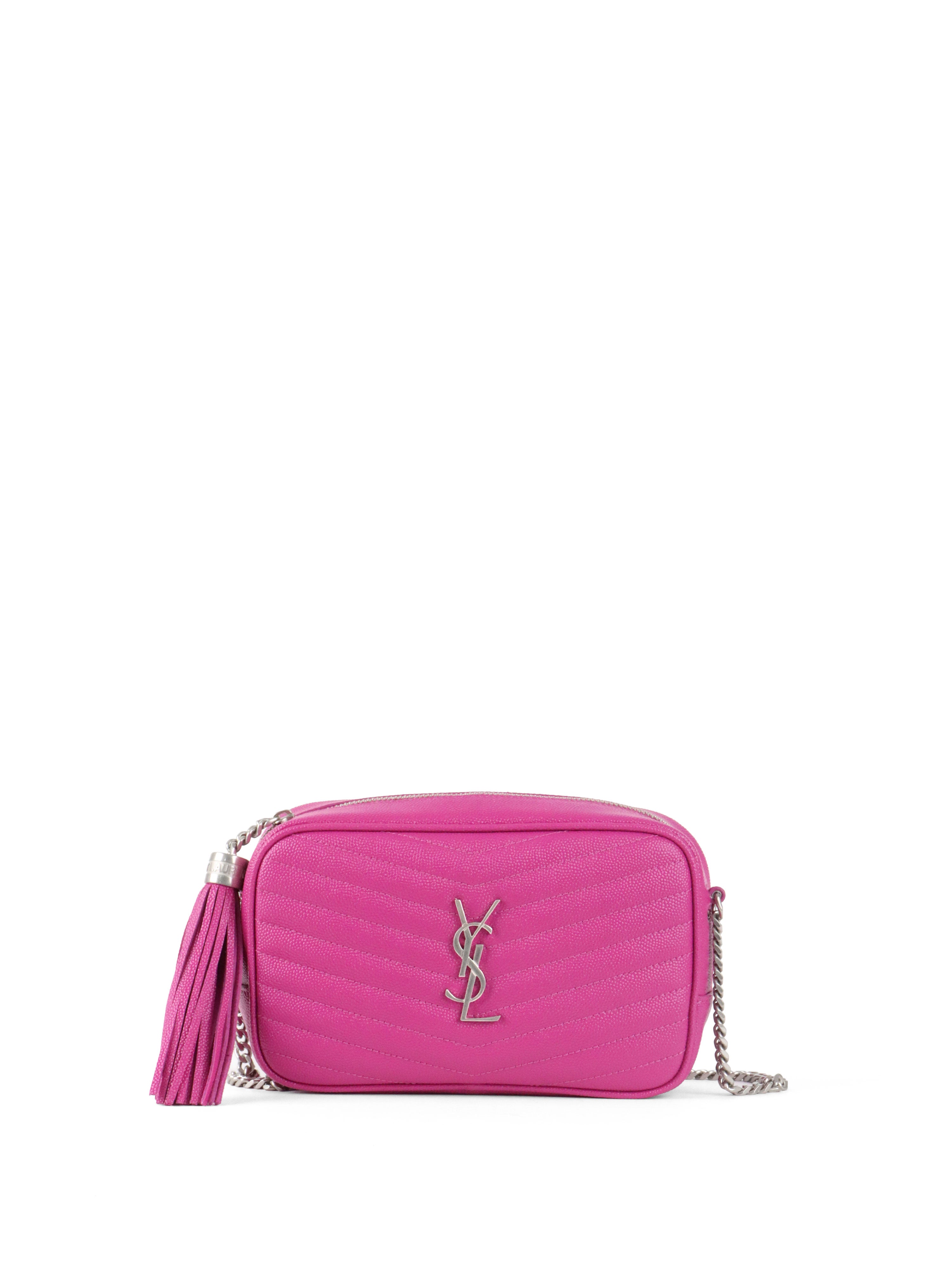 Saint Laurent Bright Pink Lou Mini Camera Bag