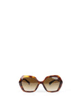 Chanel Brown Tortoise Hexagonal Gradient Sunglasses