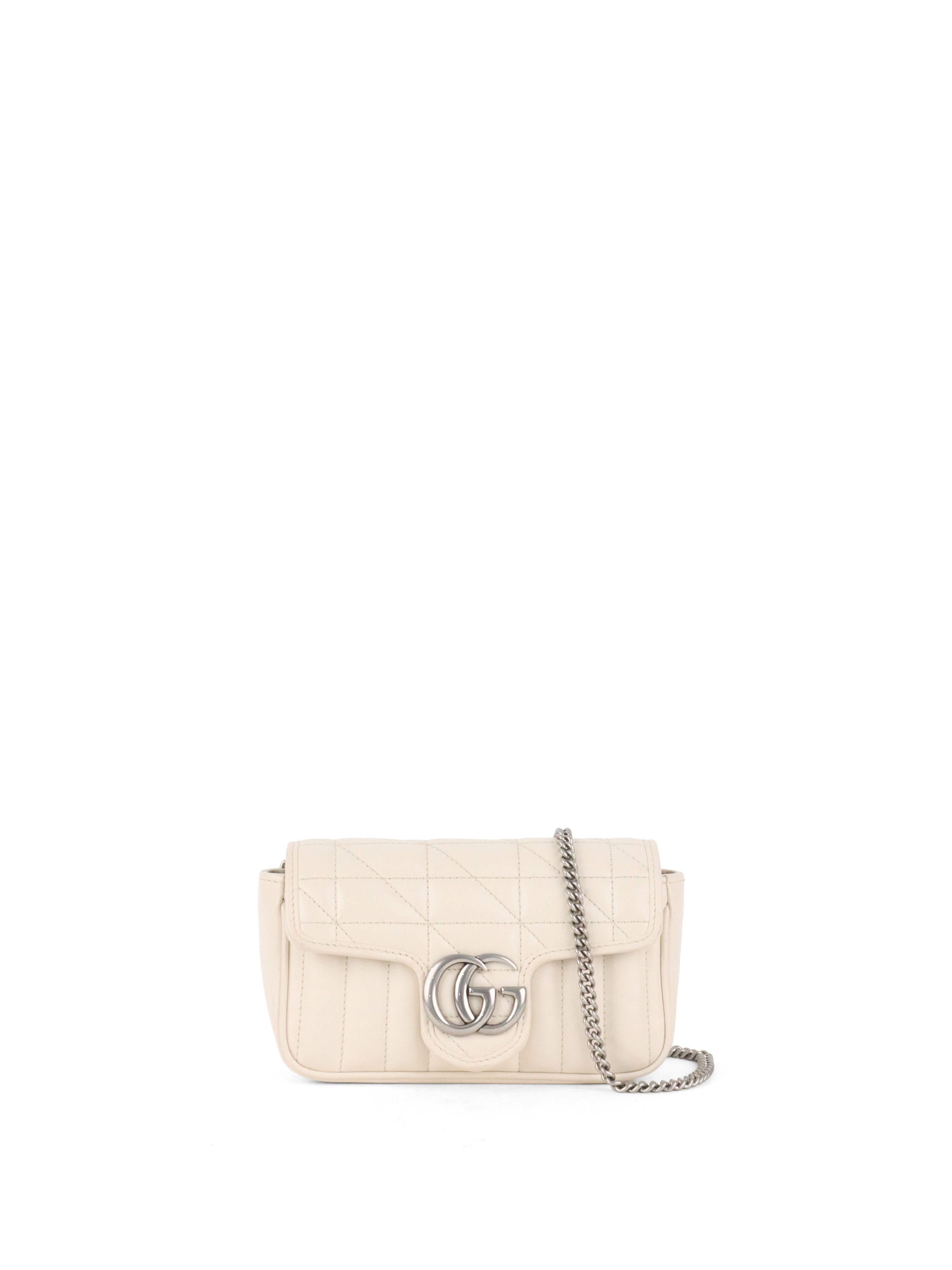 Gucci Super Mini White Chain Bag