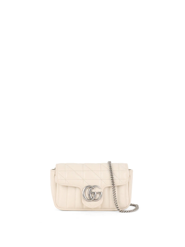 Gucci Super Mini White Chain Bag