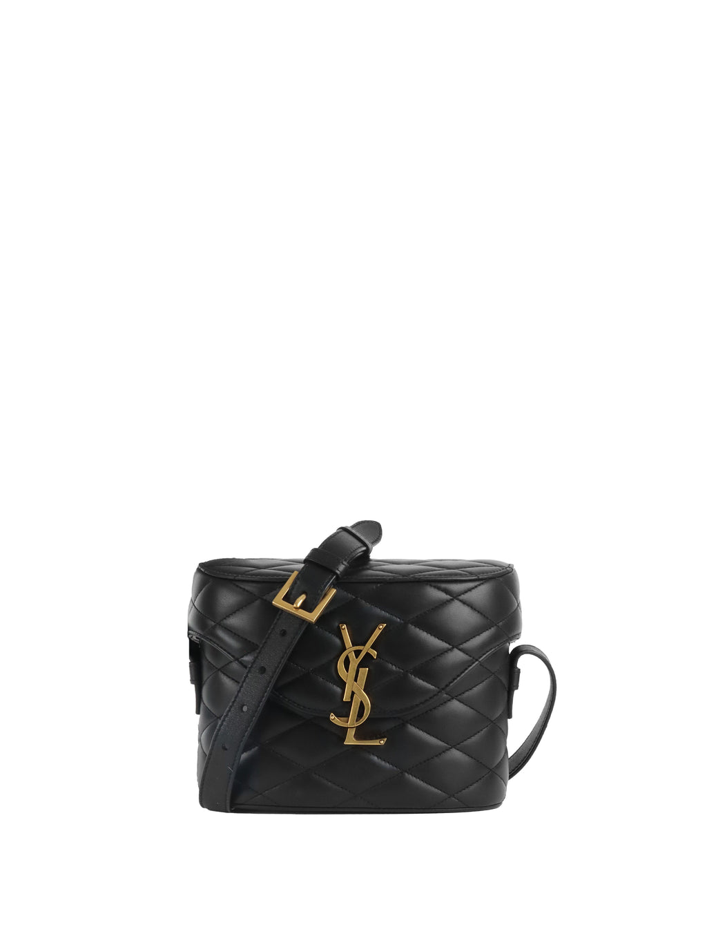 Saint Laurent  Black Quilted Lambskin June Box Shoulder Bag.
