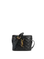 Saint Laurent  Black Quilted Lambskin June Box Shoulder Bag.
