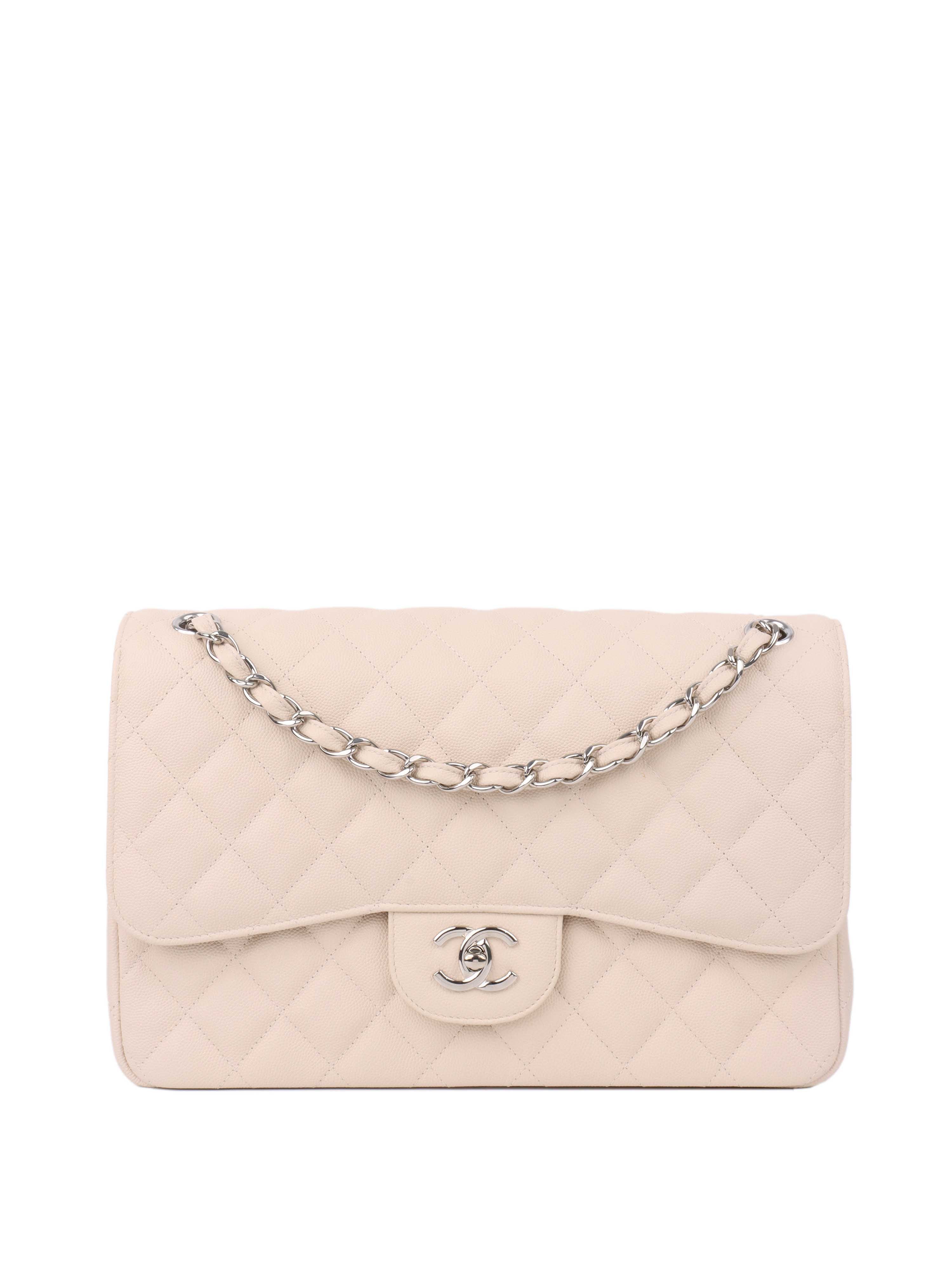 Chanel Jumbo Ivory Caviar Classic Flap.