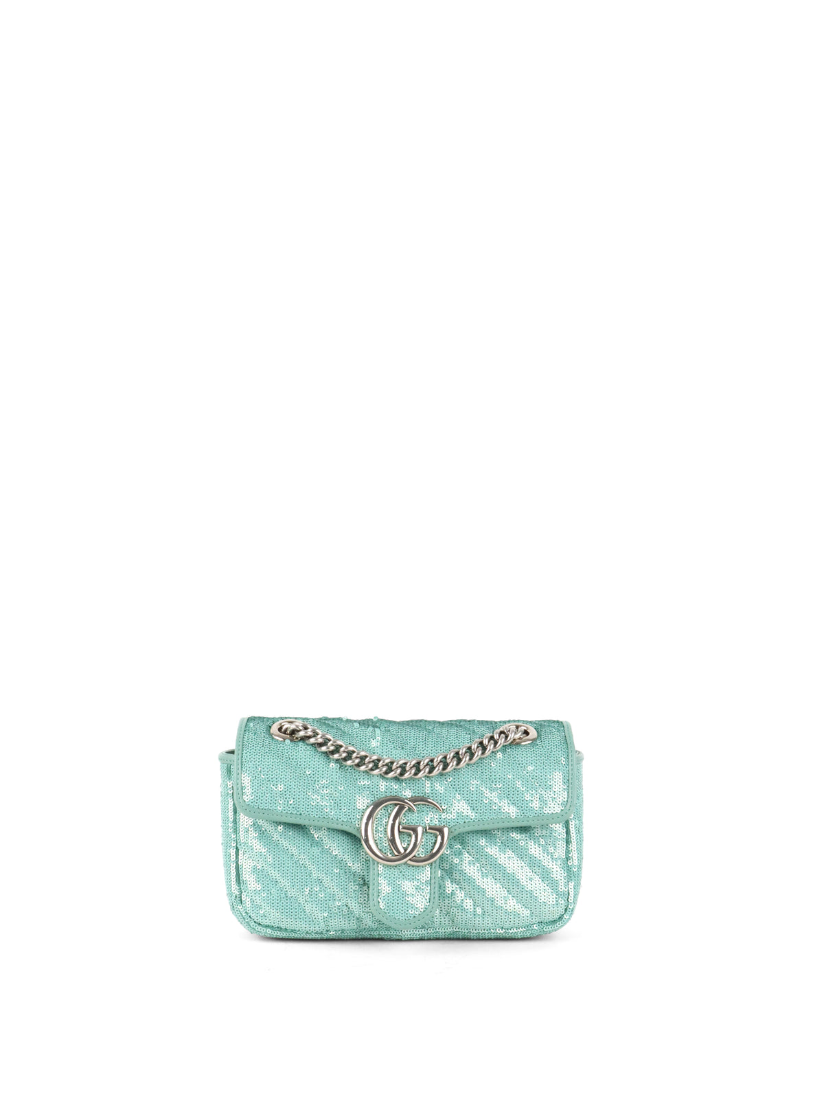 Gucci Mini Marmont Mint Green Sequin Shoulder Bag