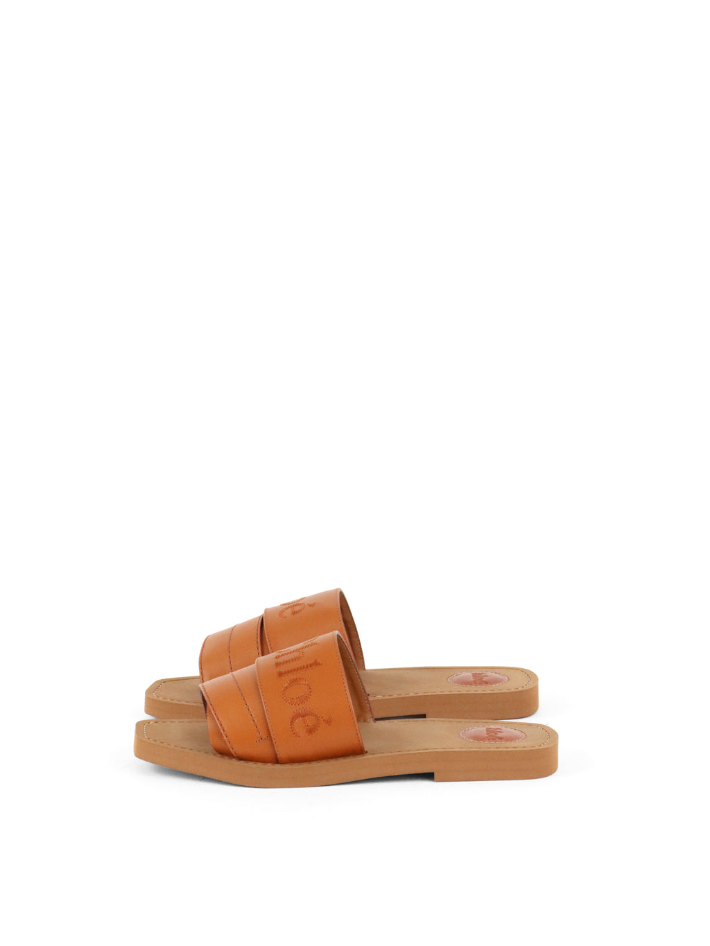 Chloe Tan Woody Flat Mules