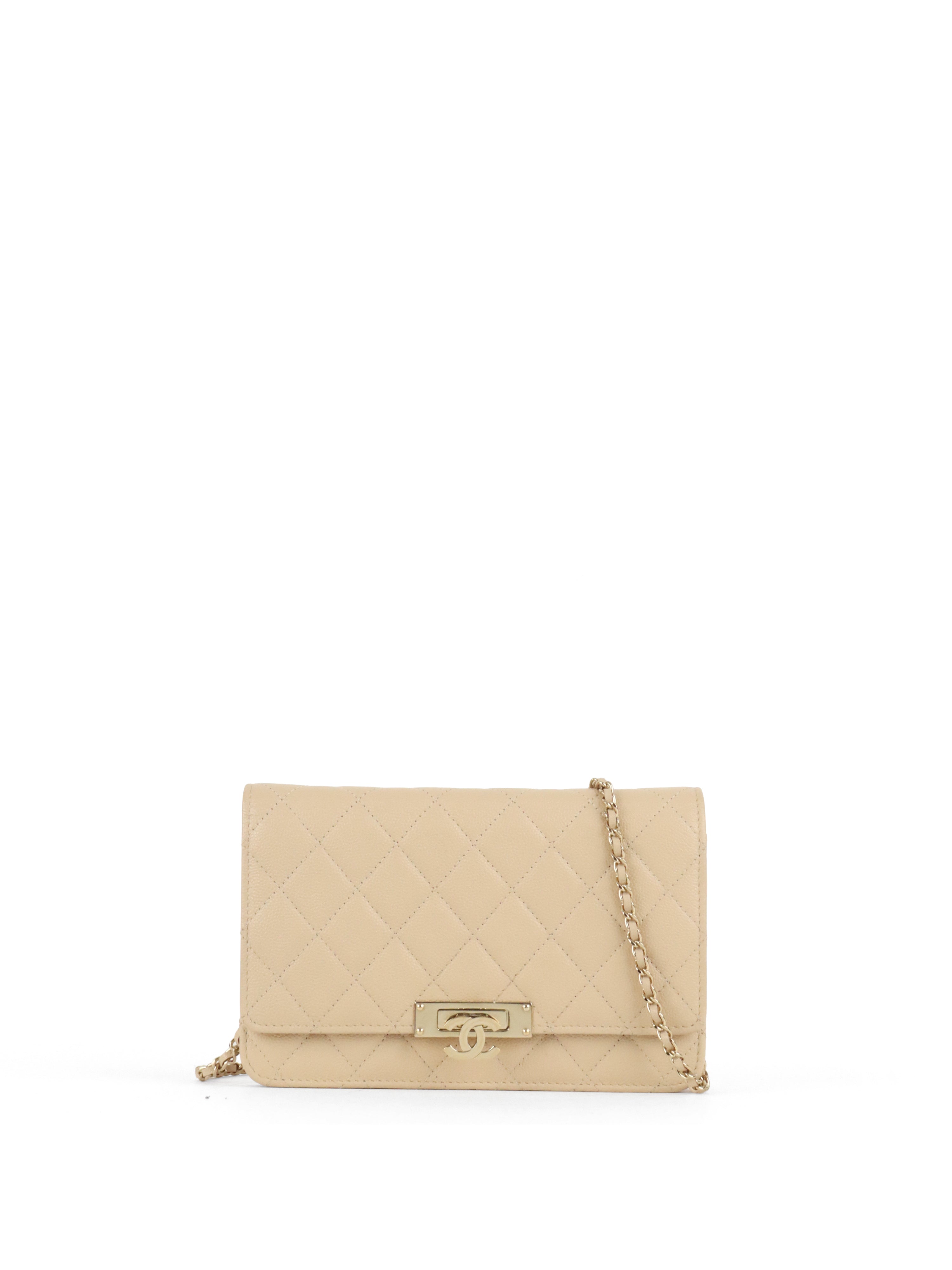 Chanel Beige Double CC Wallet on Chain LGHW
