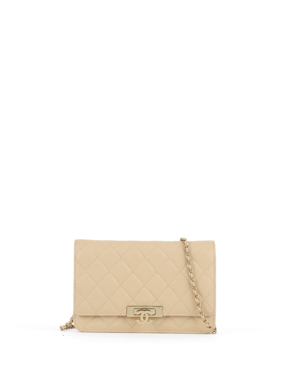 Chanel Beige Double CC Wallet on Chain LGHW