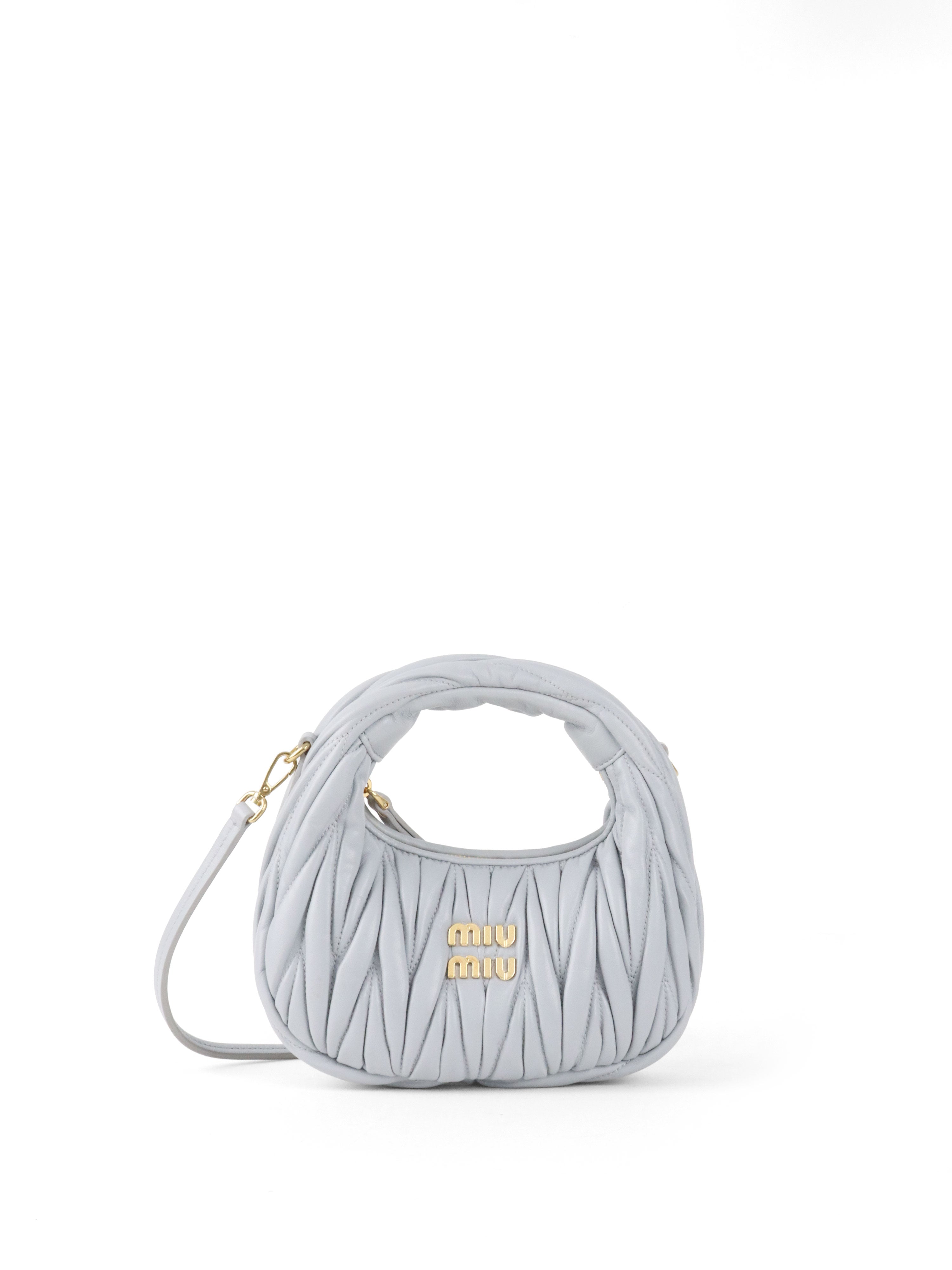 Miu Miu Powder Blue Wander Hobo Mini-Bag.
