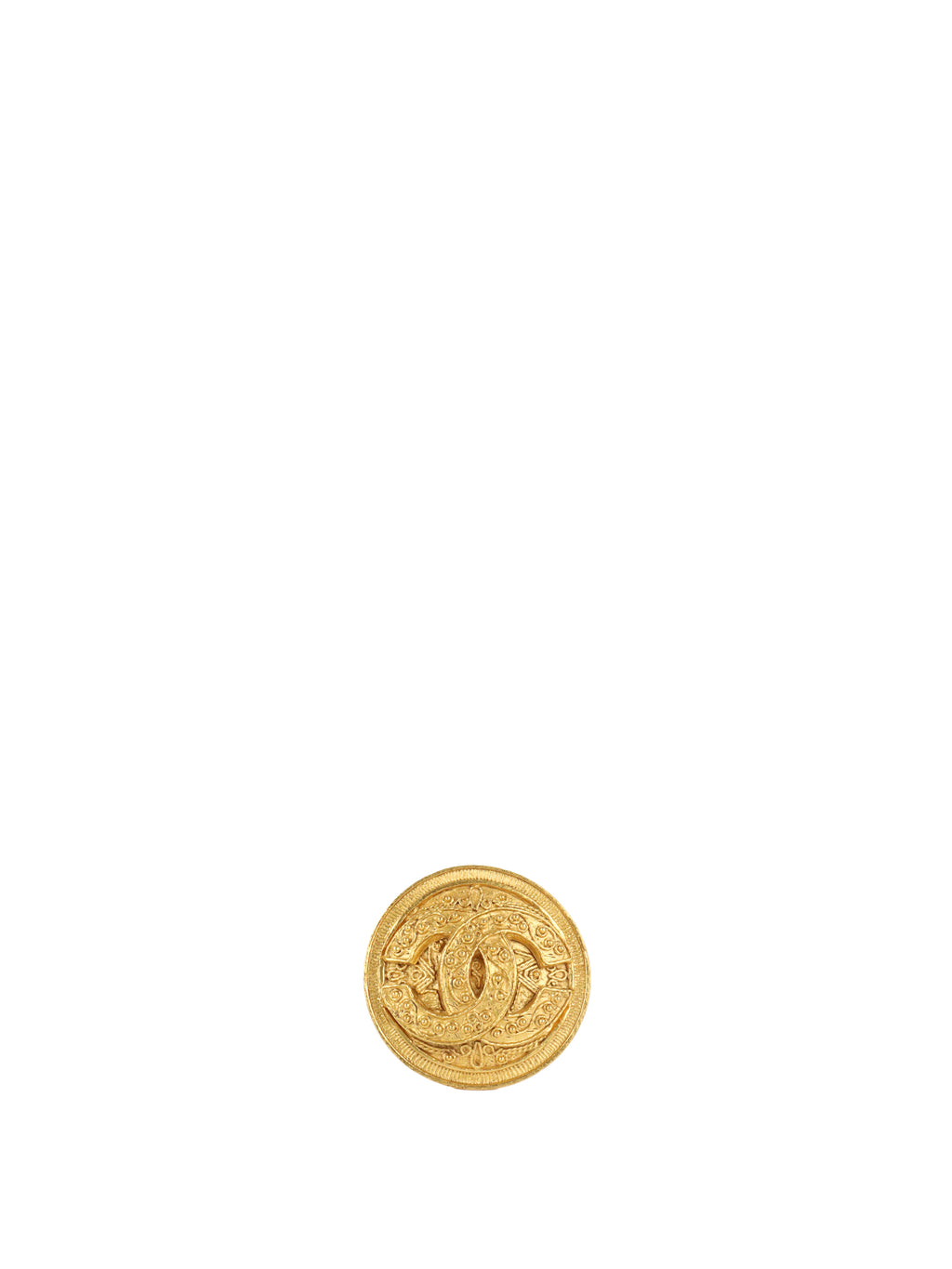 Chanel 1994 Baroque Embellished CC Medallion Brooch