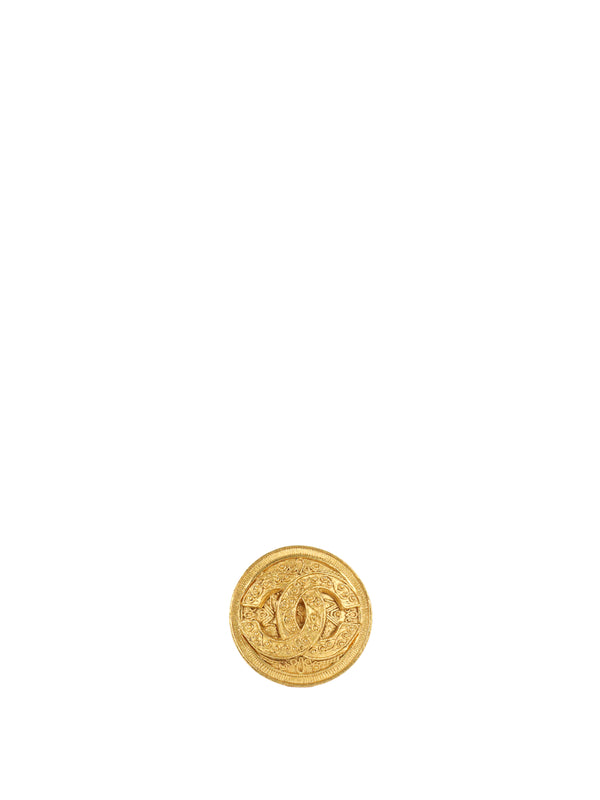 Chanel 1994 Baroque Embellished CC Medallion Brooch