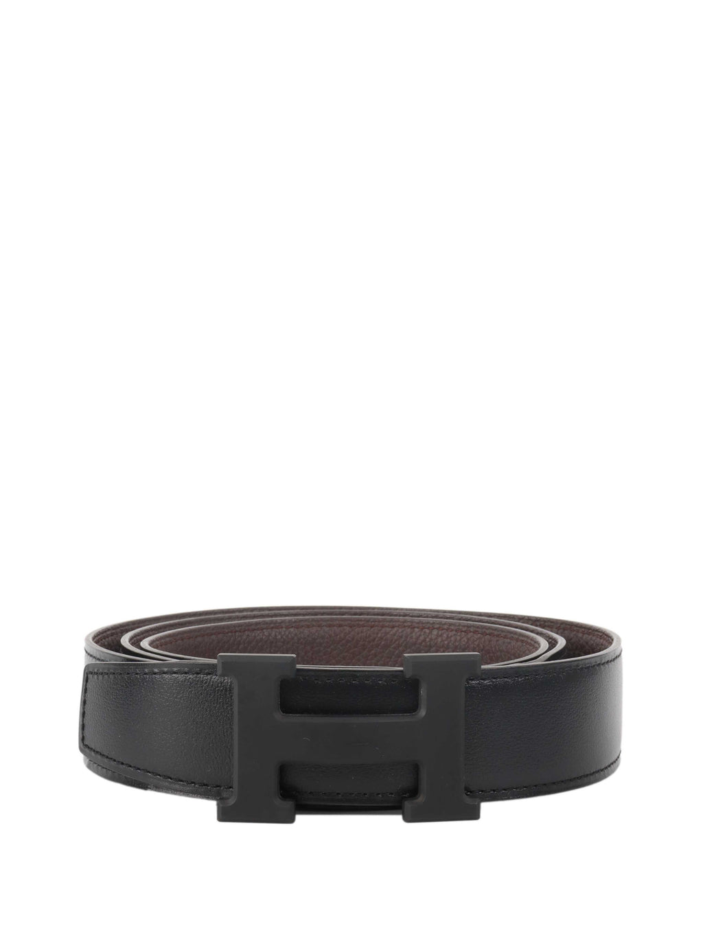 Hermes All Black Matte H Belt.
