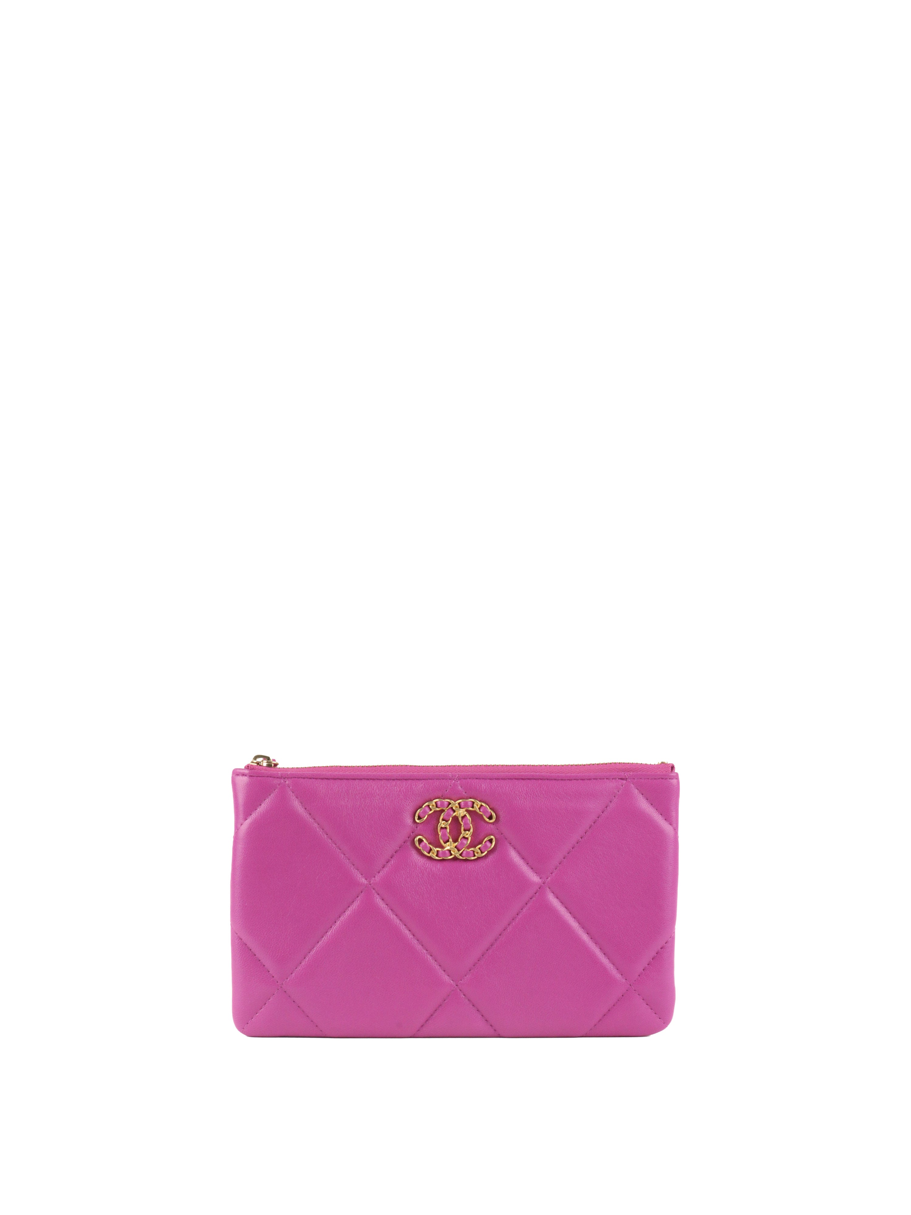 Chanel 19 Purple Lambskin Pouch