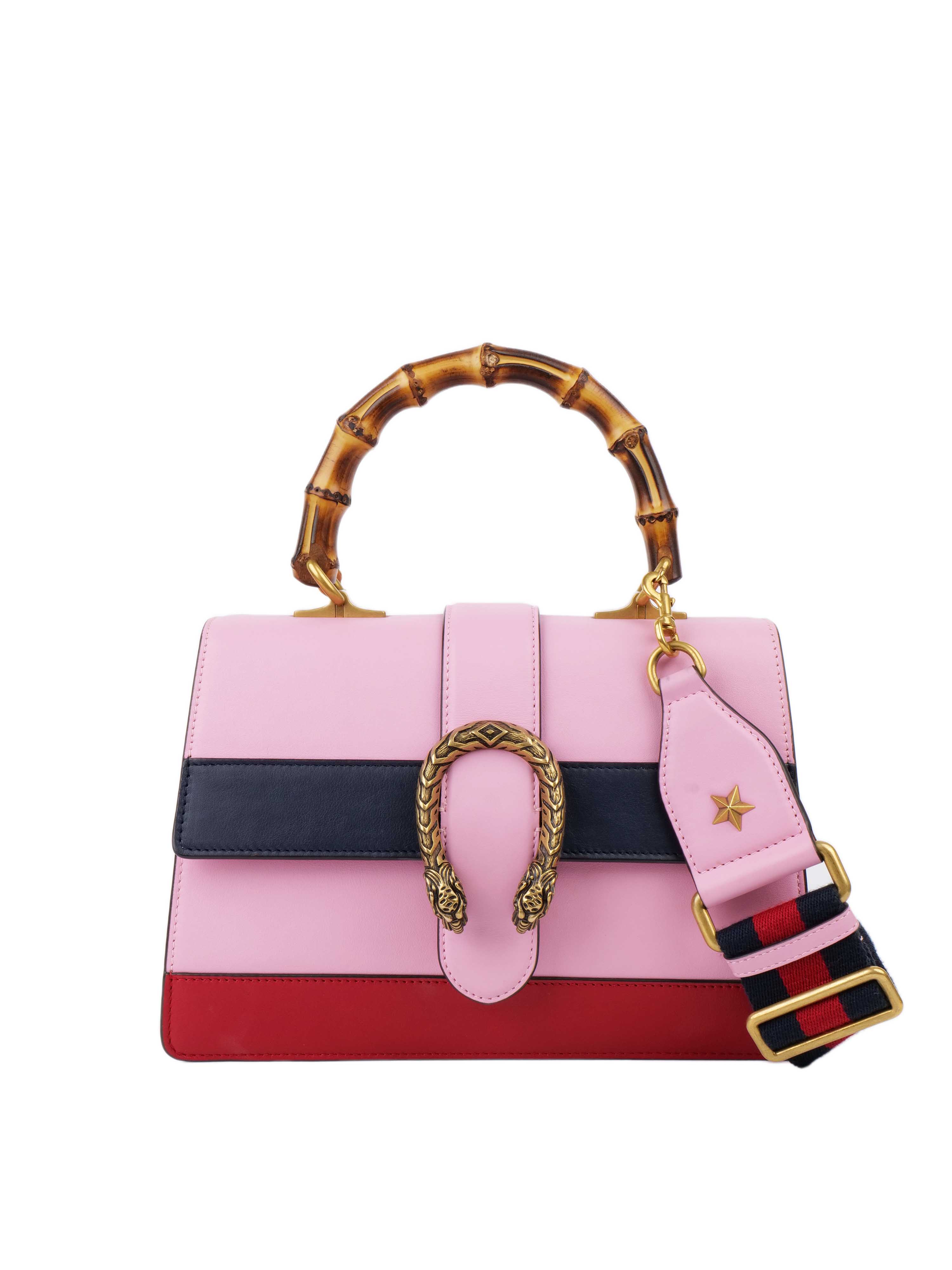 Gucci Pink, Red & Navy Dionysus with Bamboo Top Handle.