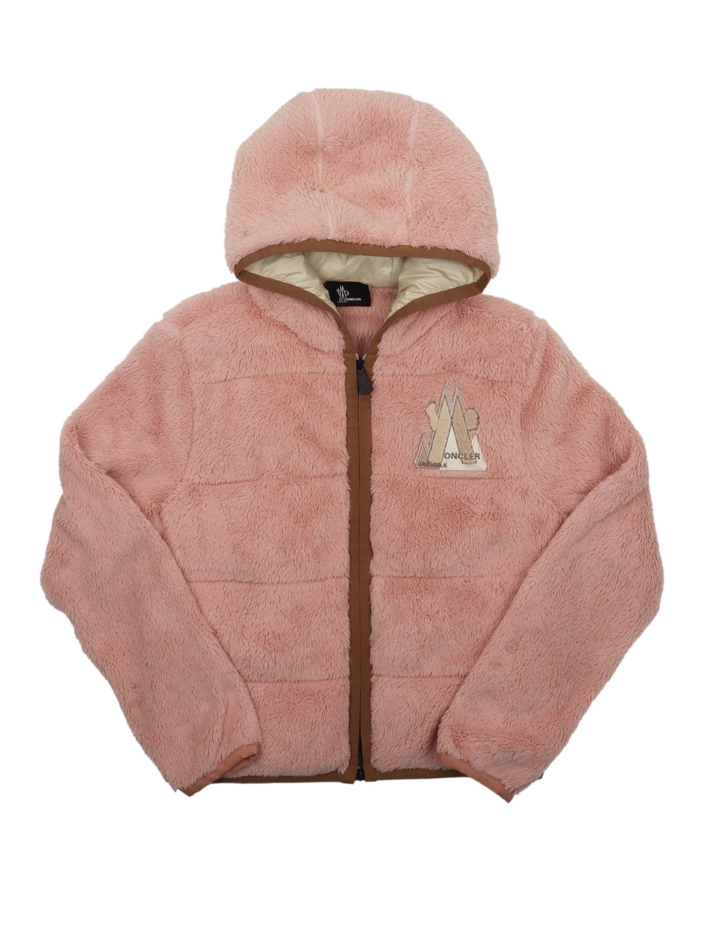 Moncler Pink Grenoble Padded Zip-up Hoodie size S.