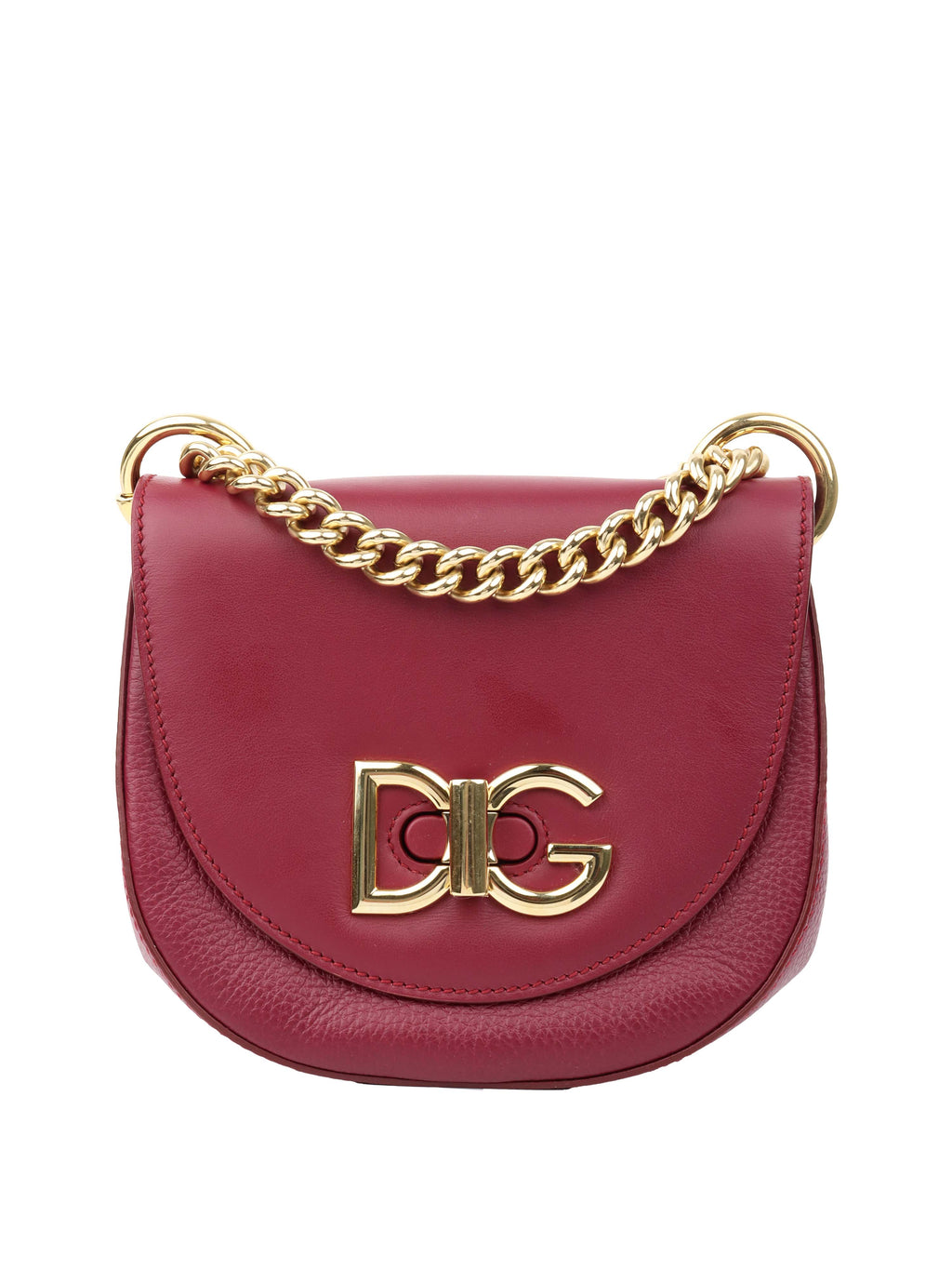 Dolce & Gabbana Burgundy Chain Shoulder Bag.