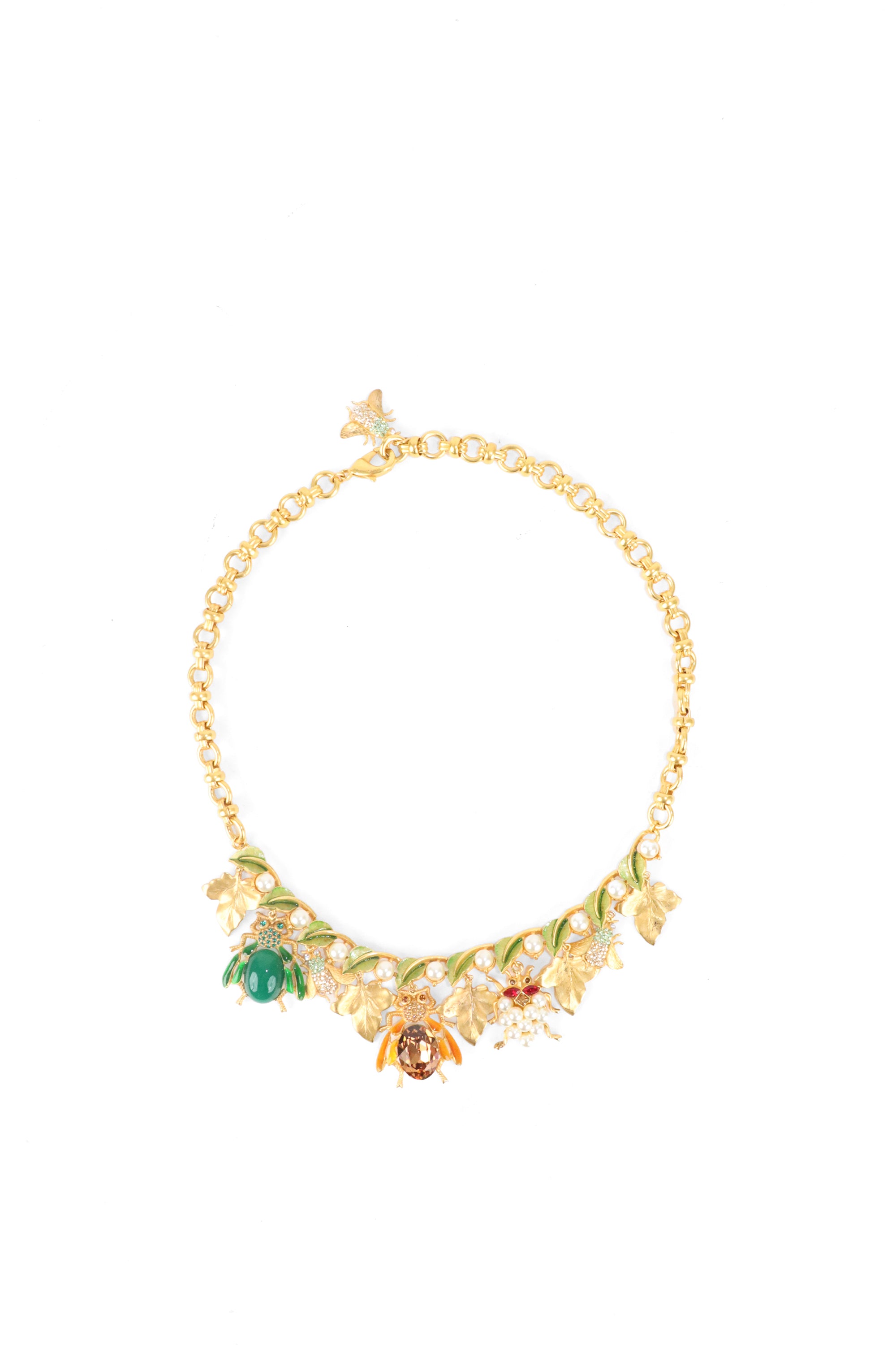 Dolce & Gabbana Brass Crystal Bug Charm Pendant