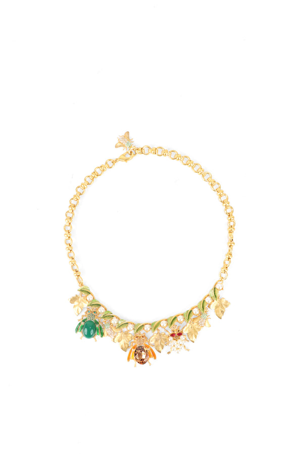 Dolce & Gabbana Brass Crystal Bug Charm Pendant